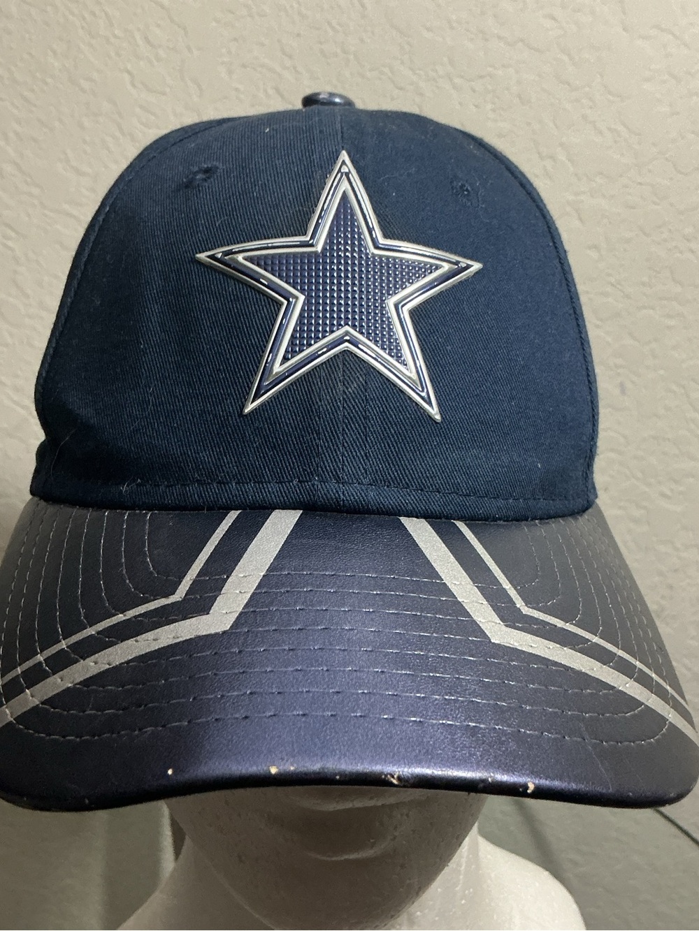 🏈 Dallas Cowboys New Era 9FORTY Strapback Hat Faux Leather Brim Youth Navy